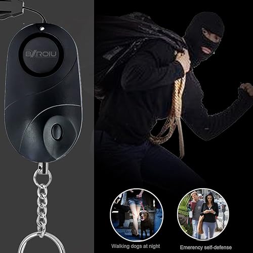 Miniatura 8 de Sirena de alarma personal de emergencia de autodefensa con luces LED, alarma de seguridad para mujeres, niños y ancianos (oro rosa + negro)
