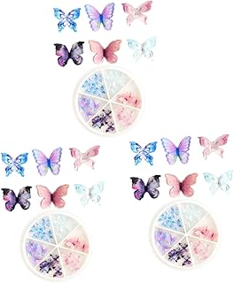 FRCOLOR 3 Caixas Borboleta Nail Art 3D Resina Jóias De Unhas Encantos Resina Decoração De Cristal De Unhas Apliques Enfeites Cristais Decoração Cristais De Formato Misto Acessórios DIY 3D