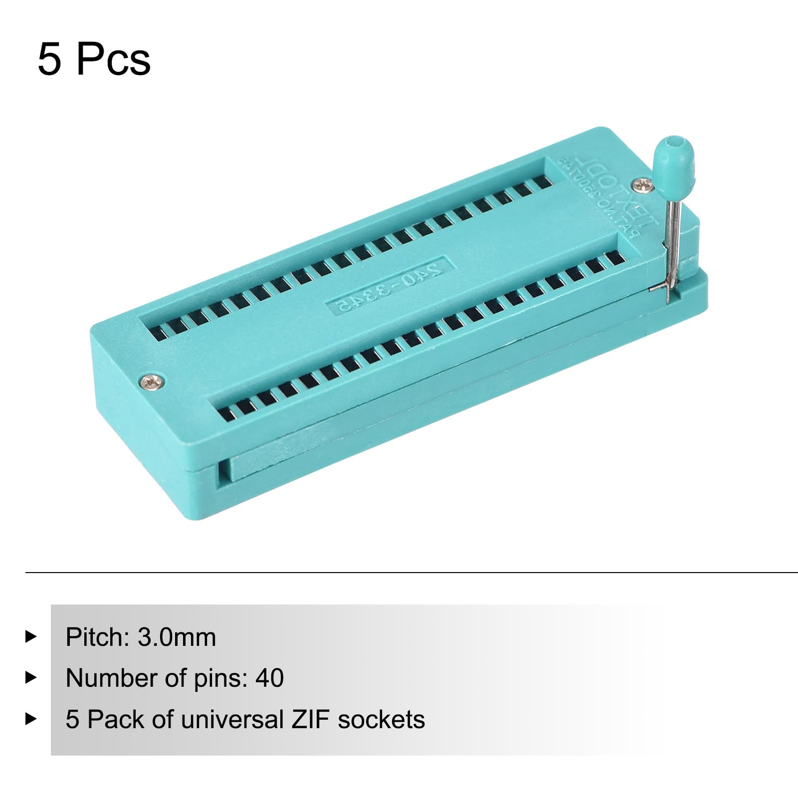 Microcontroller Sockket 28-Pin ZIF IC Test Socket (5 Pack) - 3.0mm Pitch Universal Socket For ...