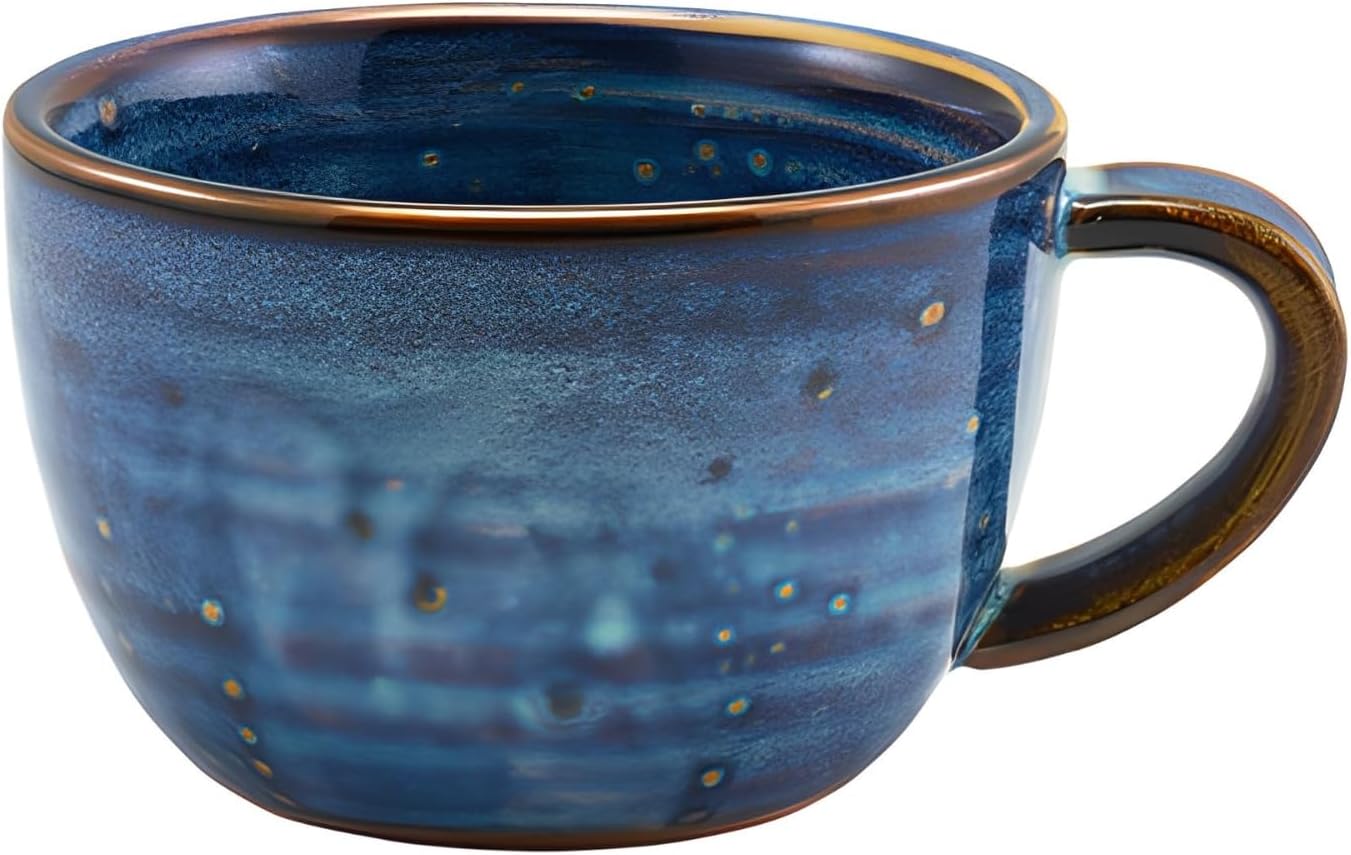 Genware Terra Porcelain, Aqua Blue, Coffee Cup, 285ml, CUP-PBL28, Pack of 6