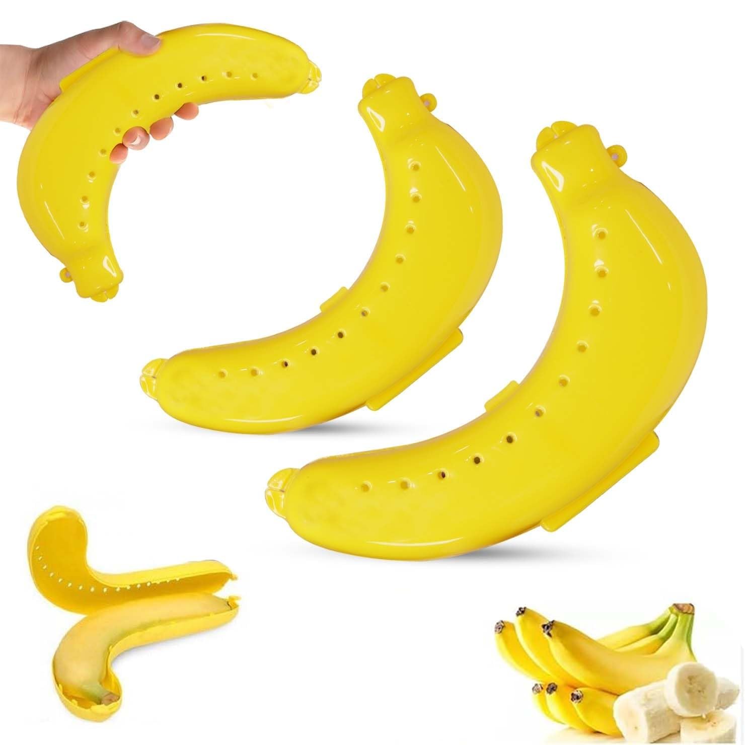 GLAN Banana Box BPA-Free Banana Storage Case for Travel School Lunchbox Keep Fruits Fresh and Protected Kitchen and Picnic Fruit Carrier Box (Yellow Set of 2Pcs)-image-49