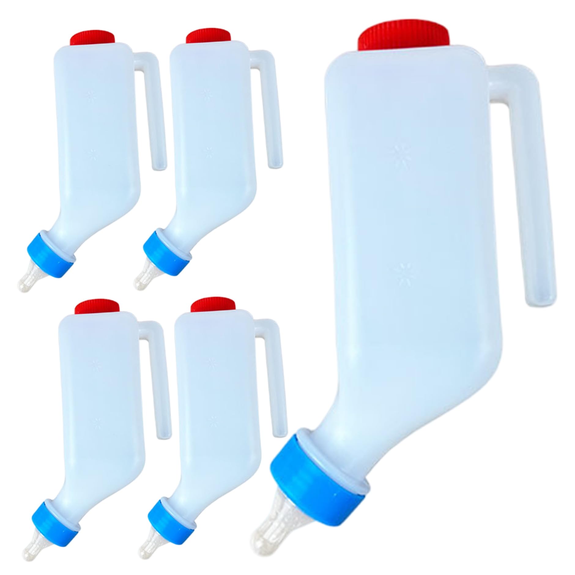 Biberones para cabras colgantes de plástico alimentario, kit de 5 piezas
