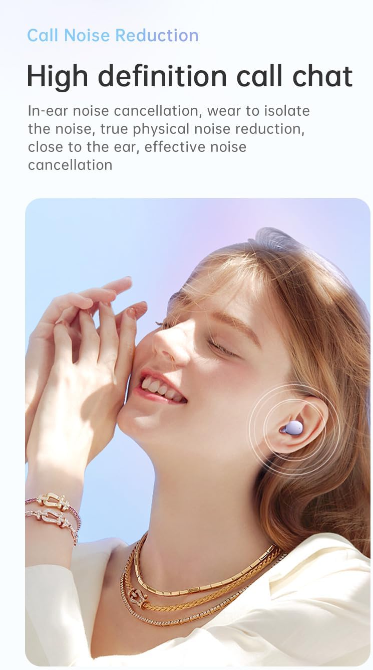 Bluetooth 5.3 Wireless Ear Buds Headphones 6 Hours Listening Time Sports Waterproof Running in-Ear True Wireless Earphones IPX5 Waterproof Fit Exercise Gym Outdoor Work White