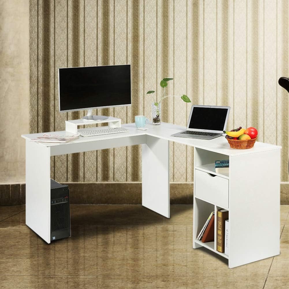 Compute Desks,LShaped Computer Desk Large Corner PC Desk Table