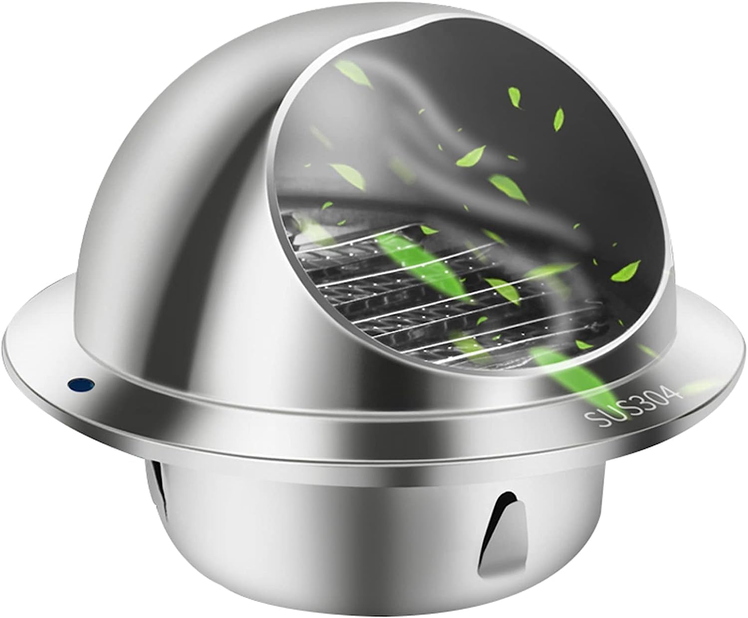 Wall Mounted Vent Cowl,304 Stainless Steel Round Bullnose Vent Dustproof Dustproof Extractor Cover with Louver,Breathable, Thick Edge (50mm)