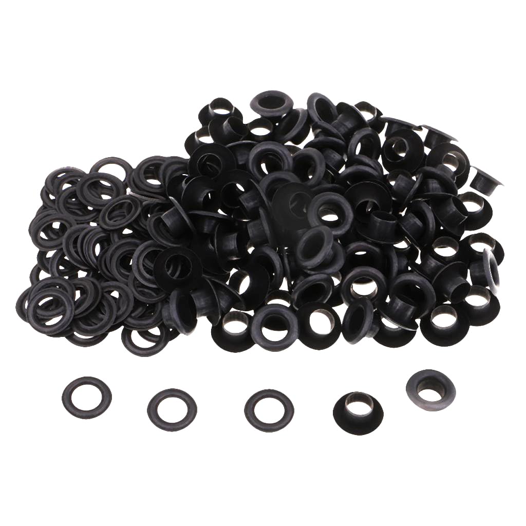 Nimida® Brass Eyelets/Grommets with Washers External Dia 8.50 Inner Hole Dia - 4.40 mm for Leather Craft Scrapbooking DIY Crafts Bags - Golden Silver and Antique Colour | (Black)-image-45