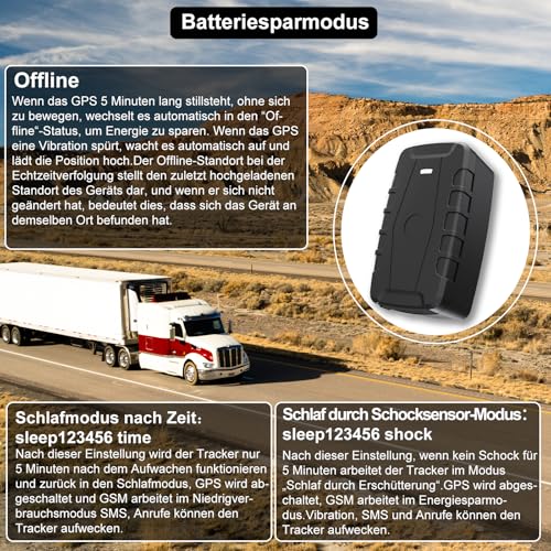 TKMARS 4G GPS Tracker Auto GPS Tracker Ohne ABO 20000mah,Standby-Zeit Von 240 Tagen mit Kostenloser App, Stark Magnetisch und Wasserdicht