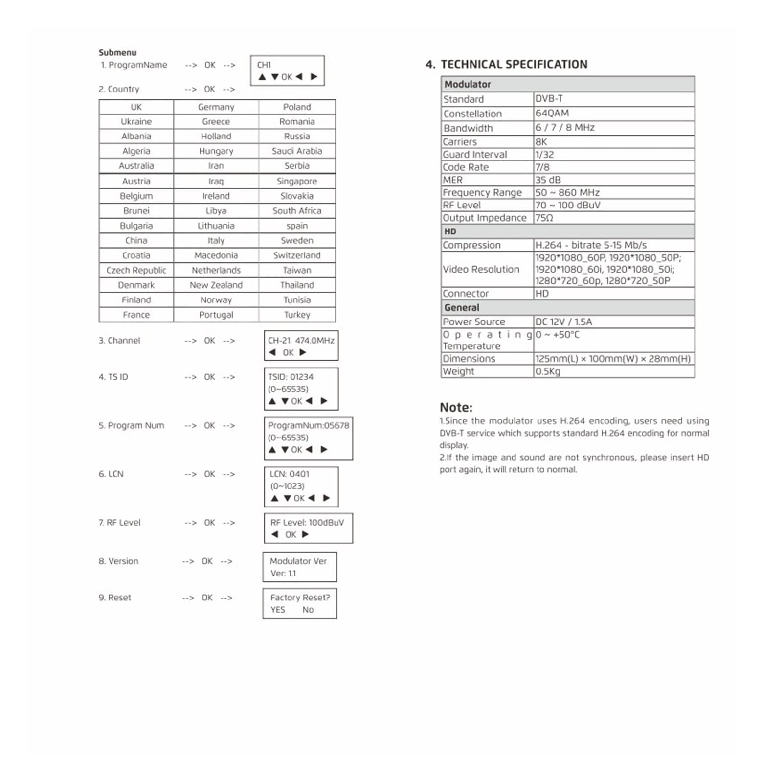 Buscador de satélites, Buscador De Satélite, Medidor Modulador HD 1 Ruta Terrestre DVB-T ST-6503 para Uso Flexible,para configurar