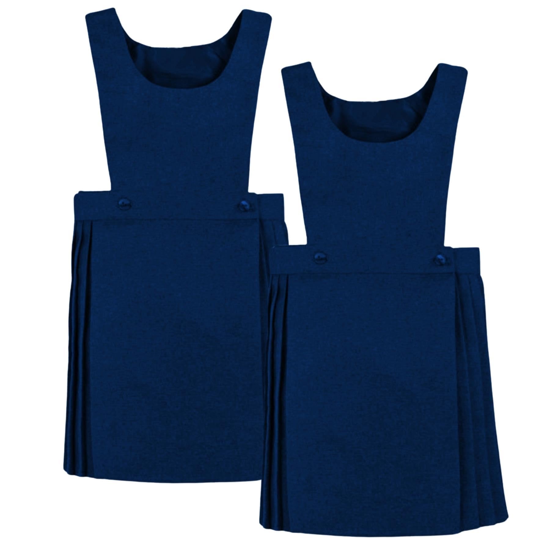 Pinafore - Vestido de uniforme escolar para niñas, paquete de 2 unidades, vestido de pinafore con pliegues envolventes, babero y cuchillos, vestidos escolares para niñas, de 2 a 18 años