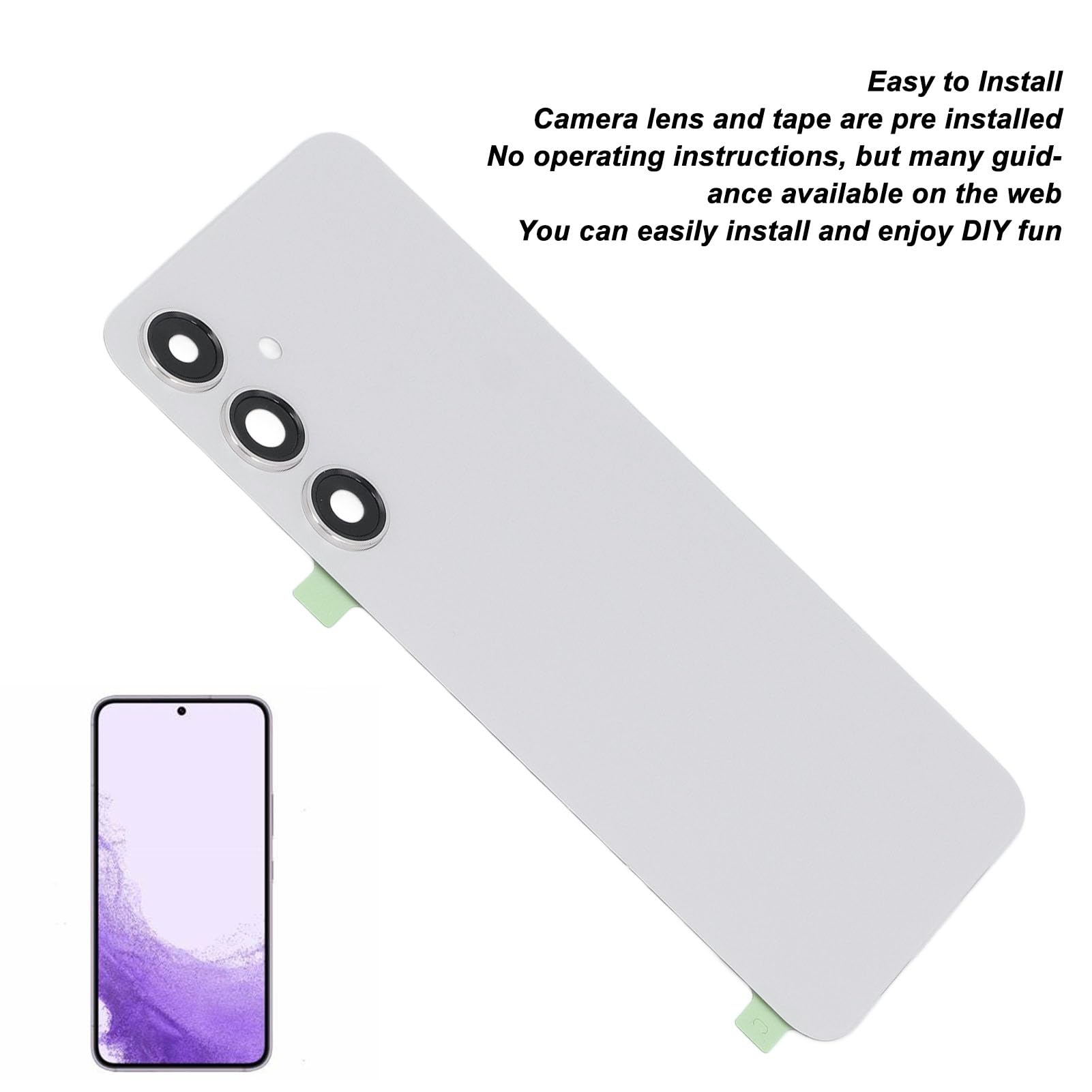 Cocoarm Retro Ricambio Vetro per S24 Plus, Lente Fotocamera Preinstallata