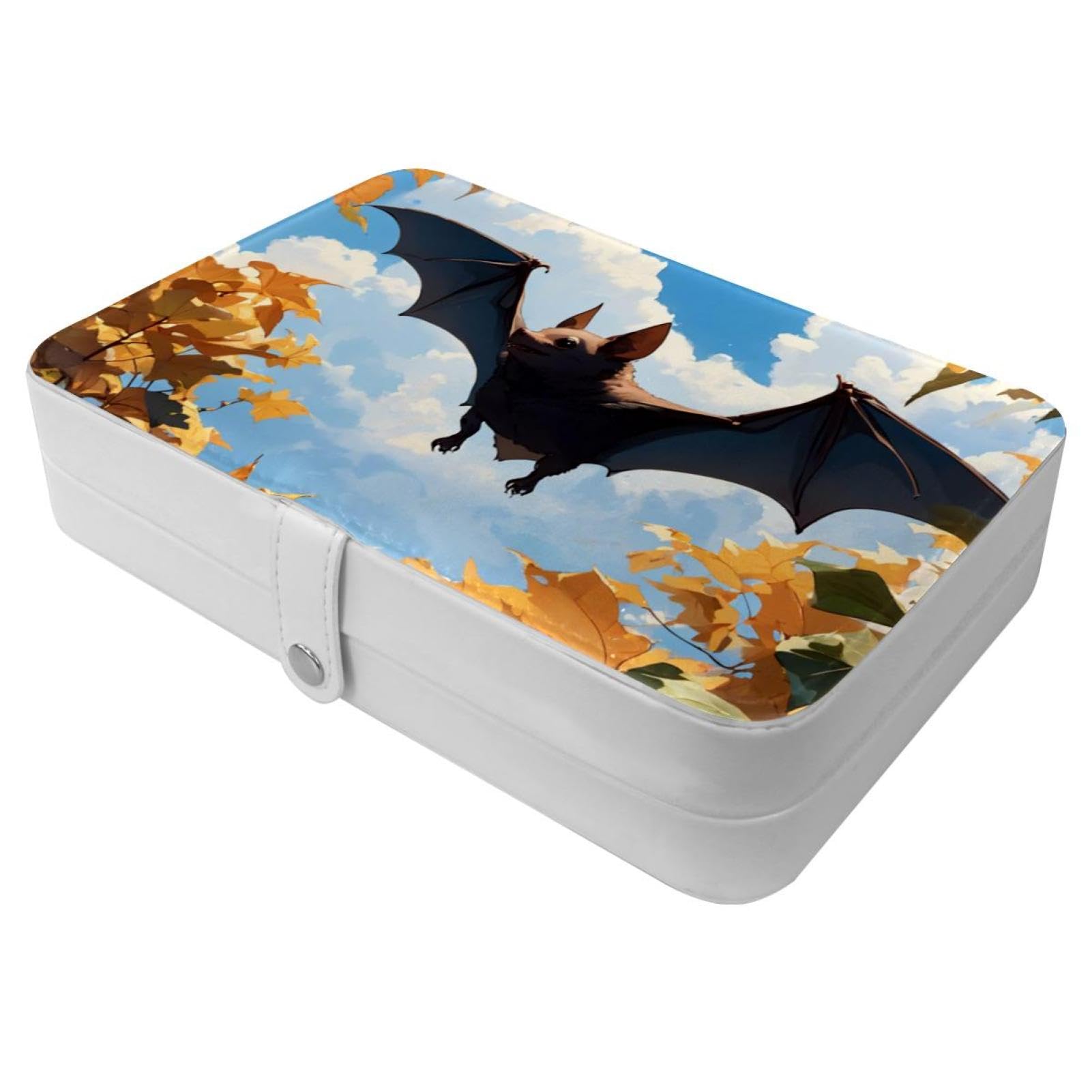 Étui à bijoux de voyage pour femme motif chauve-souris