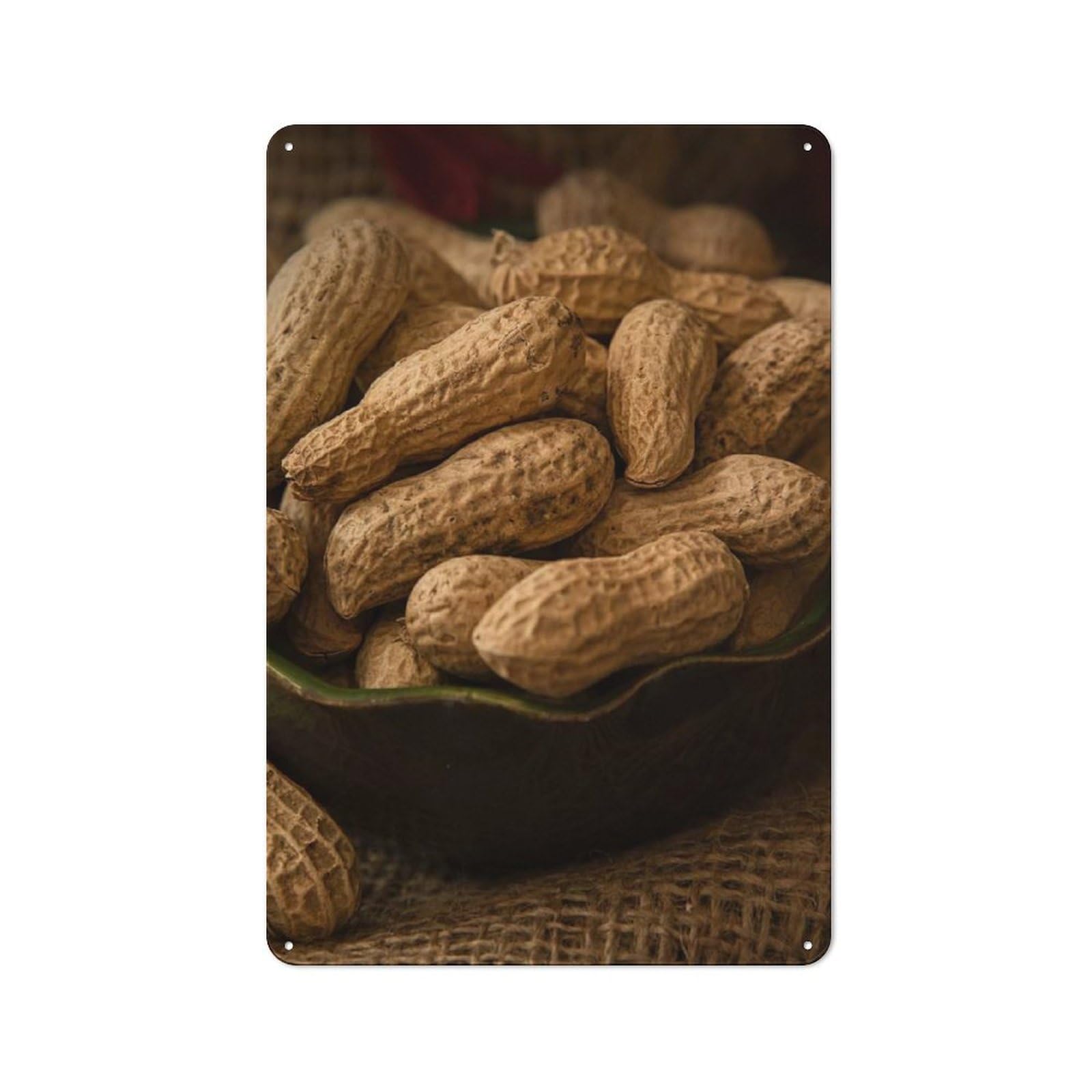 Bowl of Peanuts in Shell Rustic Metal Sign 30x20cm for Café Or Restaurant, Suited to Café Owners And Decorators