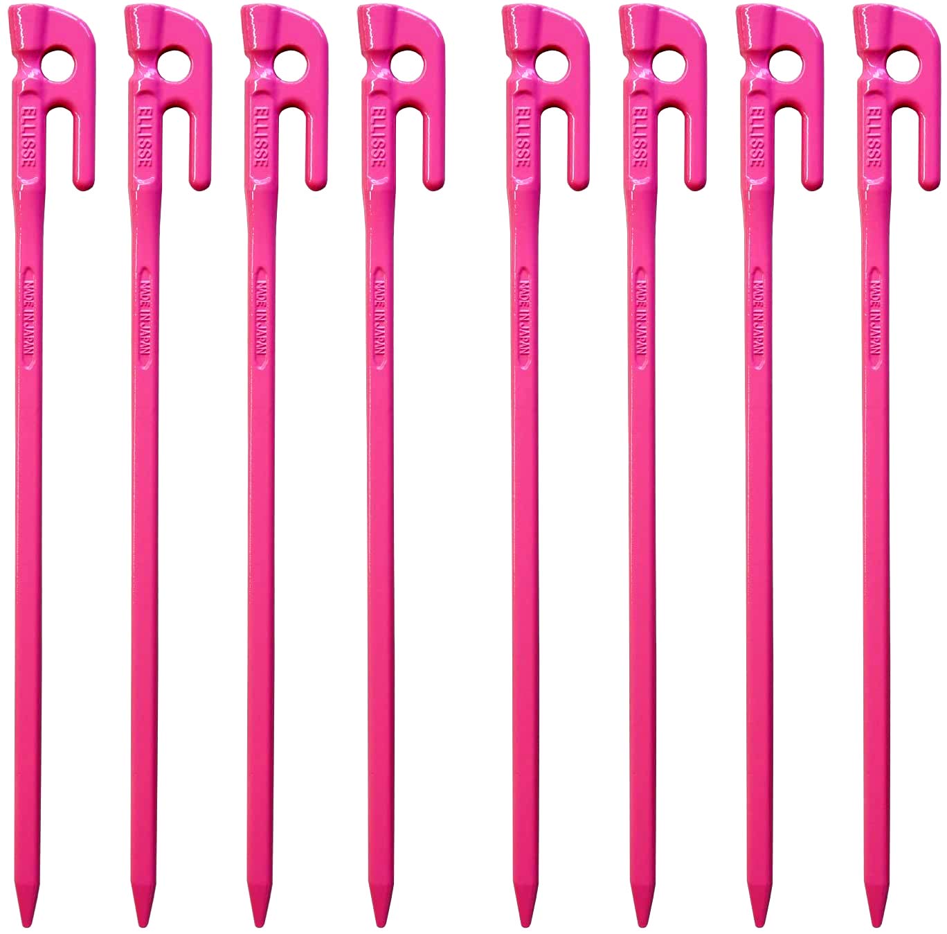 Amazon | 鍛造 ペグ エリッゼステーク 38cm 8本セット ピンク粉