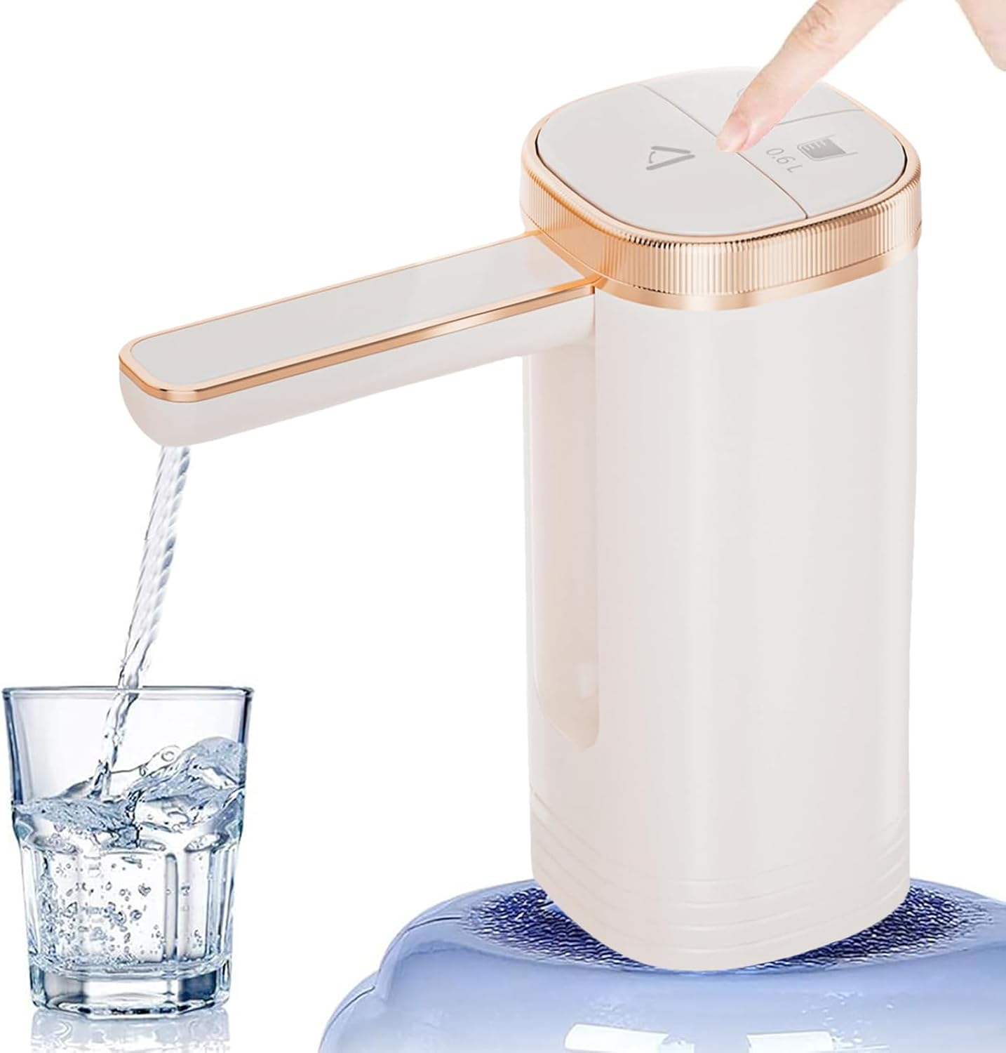 Water Dispenser Pump | Rechargeable Portable Electric Silicone Replacement | Water Gallon Pump,for Camping Home Table Counter Sink Office Fridge Kitchen Bedroom