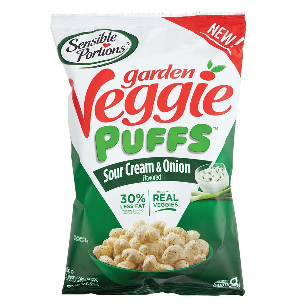 Sensible Portions Veggie Puffs Sour Cream & Onion 106g Snacking Snack Foods Adults Popcorn Alternative
Sensible Portions