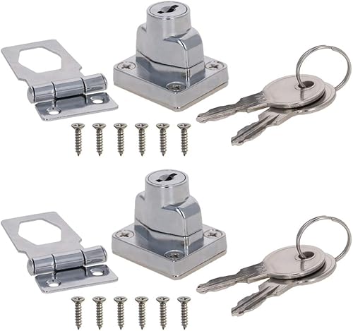 Miniatura 7 de MroMax Cerradura de cerrojo con llave de 3.07 x 1.38 pulgadas, perilla giratoria con llave, cerradura de cerrojo de bloqueo con llave para puertas,