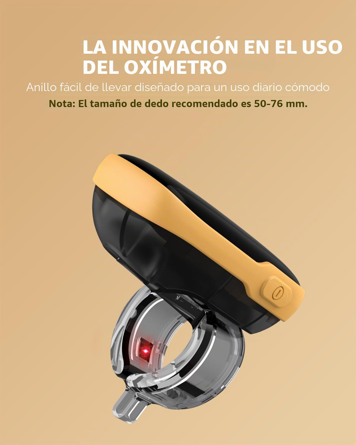 Viatom WearO2 Pulsioxímetro Portátil de Anillo, Monitor de Oxígeno y Frecuencia Cardíaca Bluetooth, Recargable con 16h Autonomía, Análisis Avanzado de Sueño, Alerta por Vibración y APP Gratis