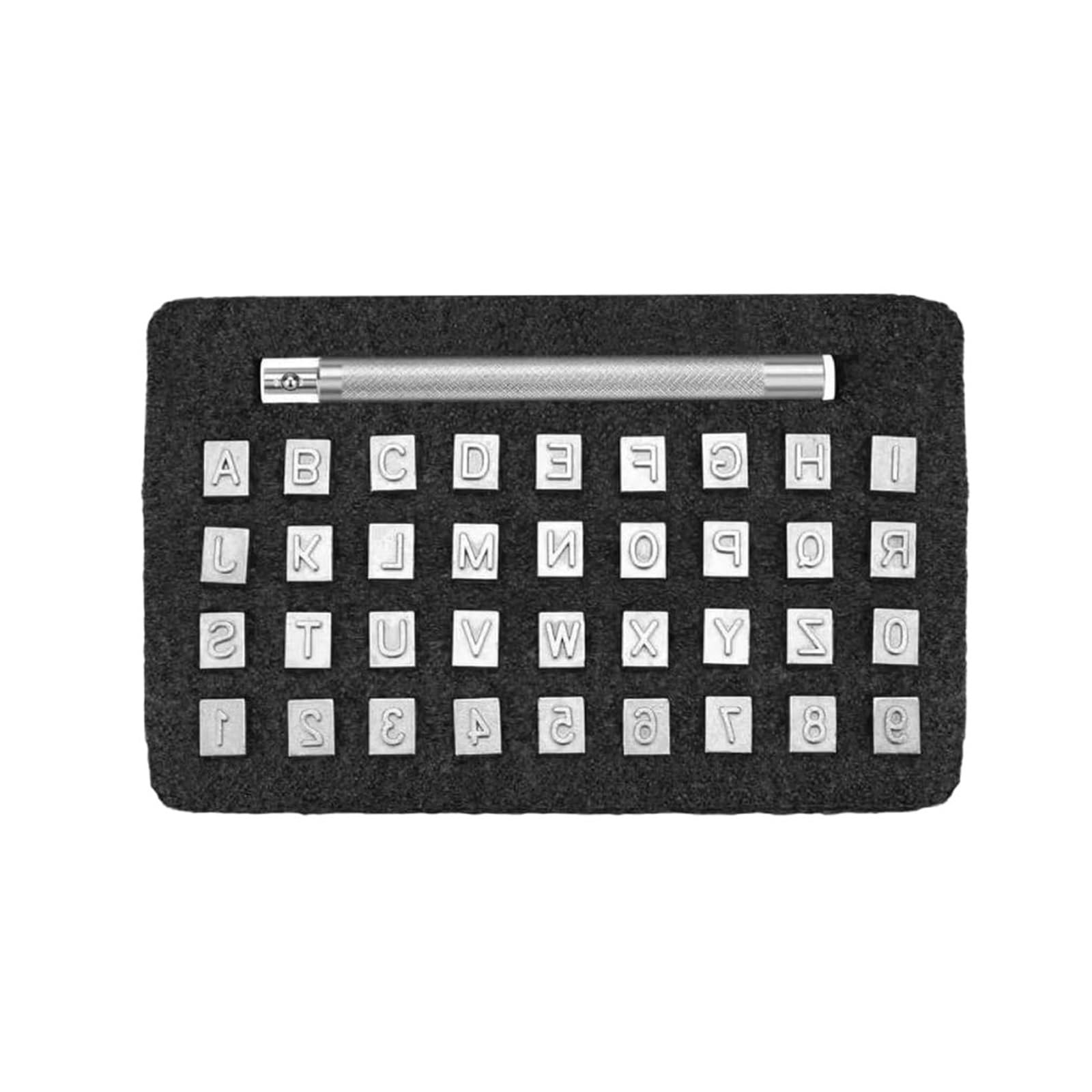 Leather Letter Stamp Set 36pcs Capital Letters Number Stamp Set 3/6mm Alphabet Tools Leather Craft Stamping Tool Letter for Clay Leathercraft(36pcs 6mm)