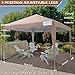 Quictent 8’x8’ Easy Pop up Canopy Tent with Sidewalls Instant Outdoor Gazebo Shelter Enclosed, Mesh Windows Waterproof (Beige)