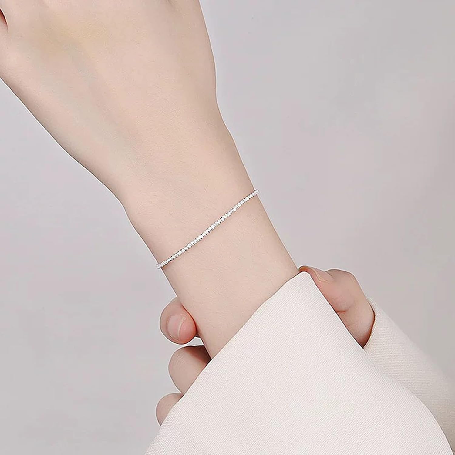 Bracelets for Women, Adjustable 14K Gold Plated Thin Dainty Link Chain Jewelry Gifts Gold Silver - Image 4