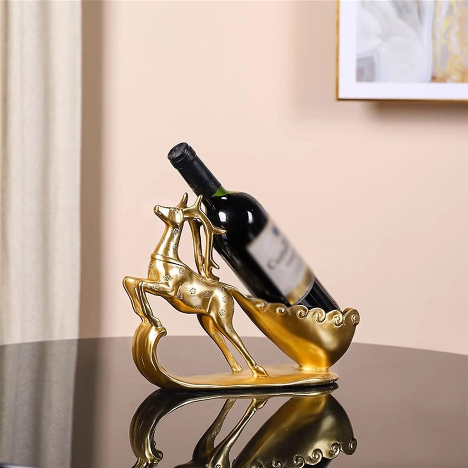 Porte-vin Casier à vin en cerf doré créatif, décoration de Refroidisseur Salon, décorations Meuble TV Maison, Artisanat casier