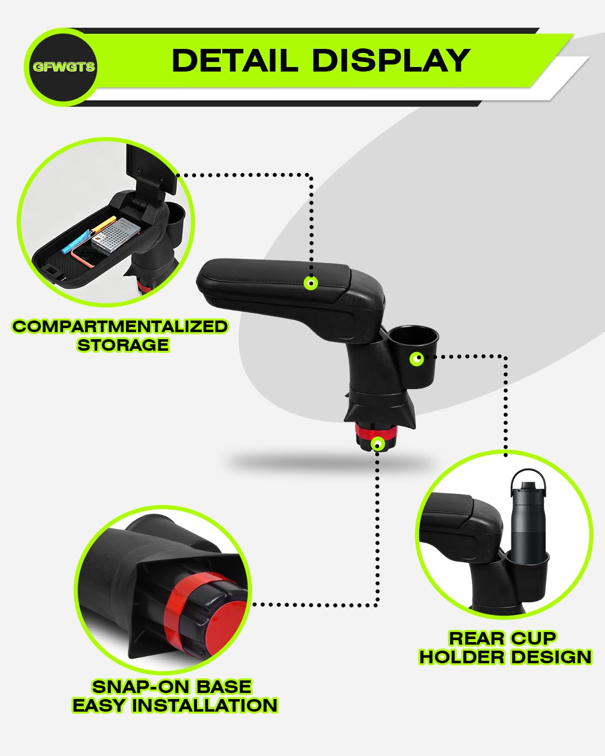 Compatibile con Leapmotor T03 EV 2024 2025 2026 Scatola portaoggetti per console centrale, per accessori Leapmotor T03 EV, bracciolo, vano portaoggetti, organizer, vassoio con tappetino