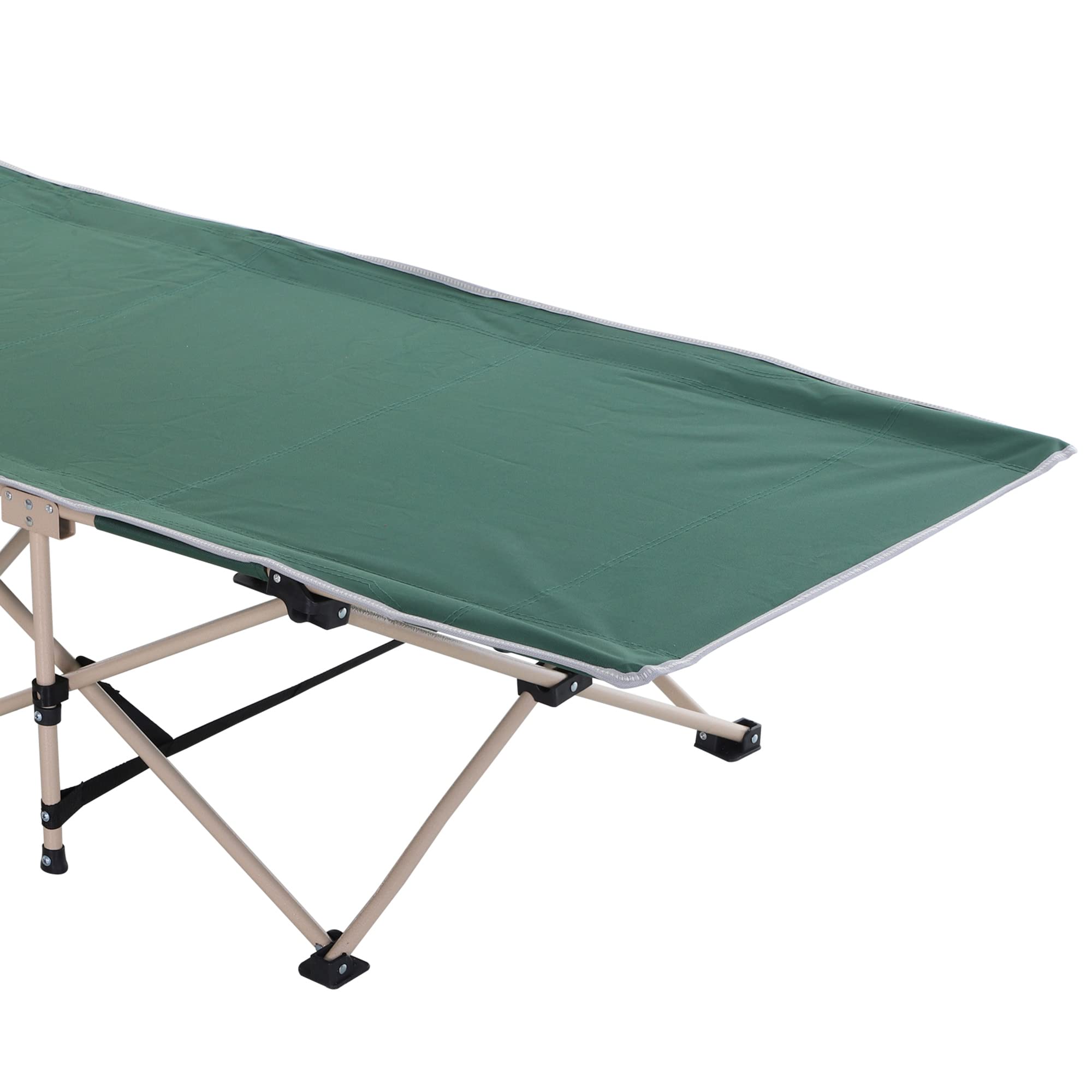 Outsunny Lit de Camping Pliable, lit de Camp pour Adultes, Cadre en Acier Sac de Transport Inclus Charge Max. 150 kg 190 x 68 x 52 cm