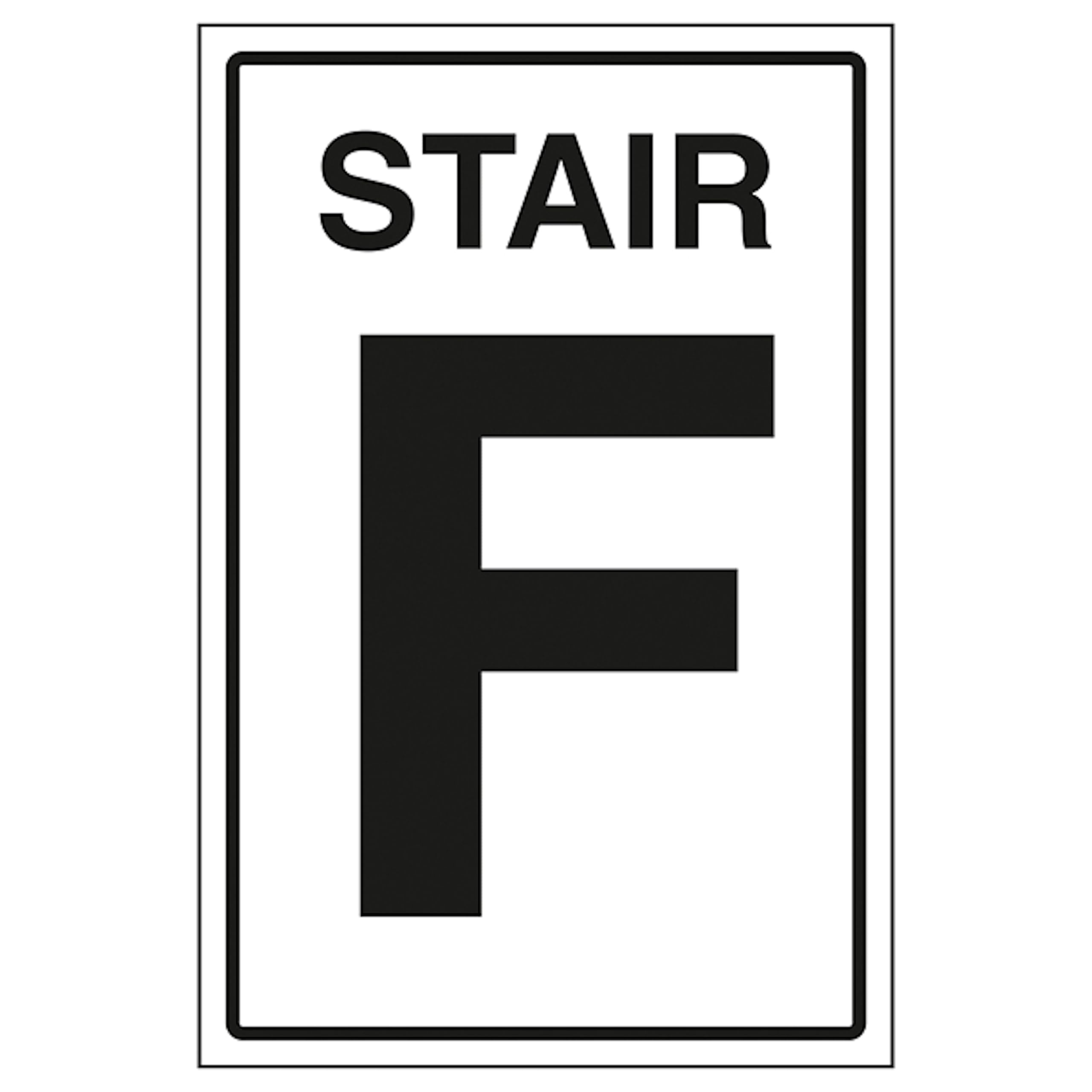 V Safety Stair F 200 x 300mm - 1mm Rigid Plastic Safety Sign