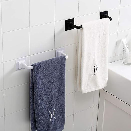 Toallero de baño montado en la pared, toallero de succión al vacío, moderno riel único, alfombrilla de ducha extraíble, barra de ducha adhesiva, barra ...
