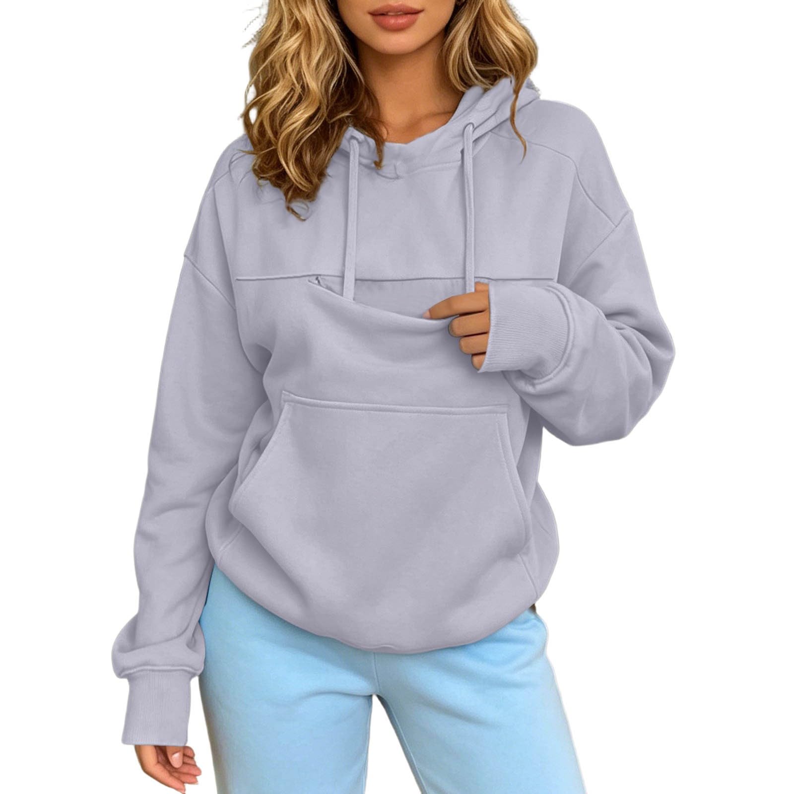Oversized Hoodie with Dog Pouch – Soft Pet Carrier Sweatshirt for Puppy