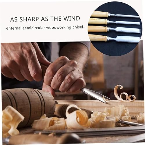 Miniatura 4 de Cuchillo para tallar cinceles de madera, cincel de mano semicircular, cincel para carpintería, medio círculo, para principiantes, aficionados y