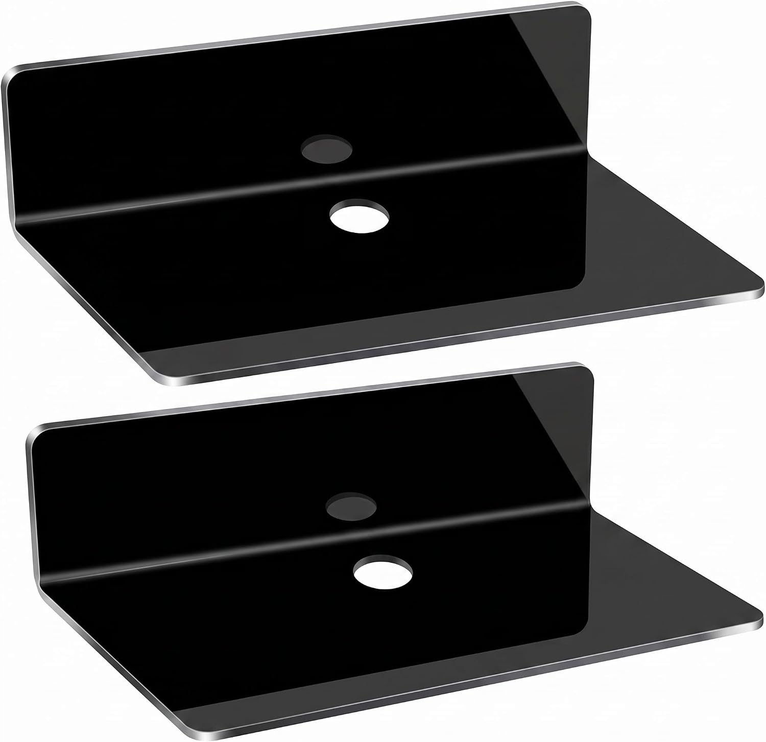 TaShow Floating Shelves for Wall, Black Acrylic L-Shaped Design