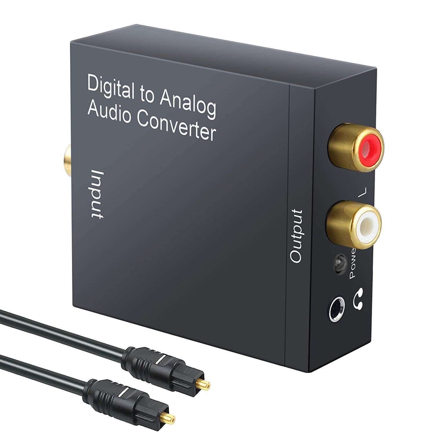 T Tersely DAC Digital to Analog Converter Digital SPDIF Toslink to Analog Stereo RCA 3.5mm Audio L/R Converter Adapter with Optical Cable for PS3 Xbox HD DVD PS4 Home Cinema Systems AV Amps Apple TV