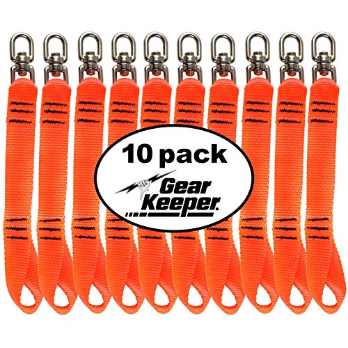 Image of Gear Keeper Load Ring Swivel TA1-3002-10PK - 15 lb Tool Weight Limit - Reinforced 10 inch Nylon Webbing Stainless Steel Swivel - Tethered Tool Attachment - ANSI /ISEA 121-2018 Compliant -USA Made (10 Pack)