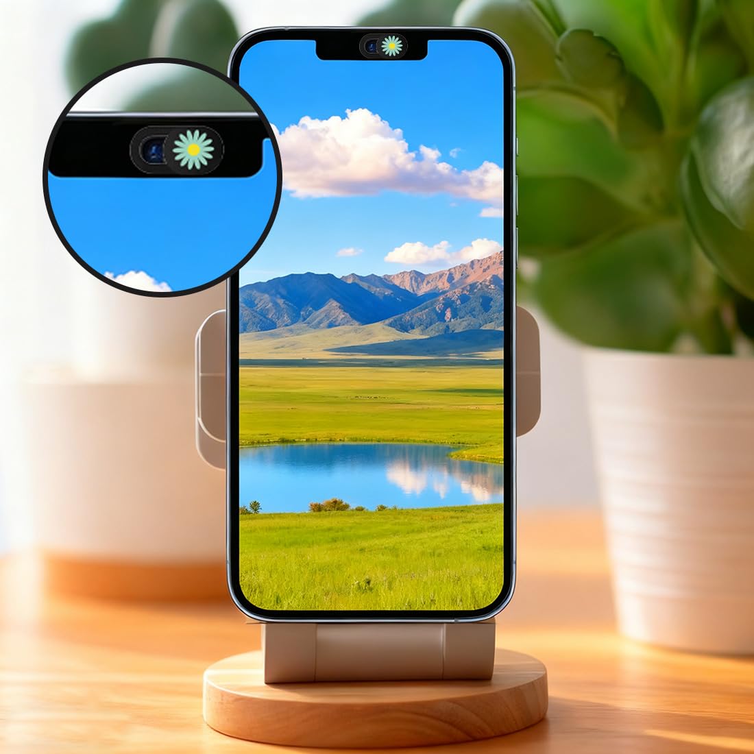 3 pièces Cache Webcam, Cache Caméra pour Ordinateur, Téléphone et Tablette, Protection de la Vie Privée en Ligne, Design Fleur (0,7 mm)