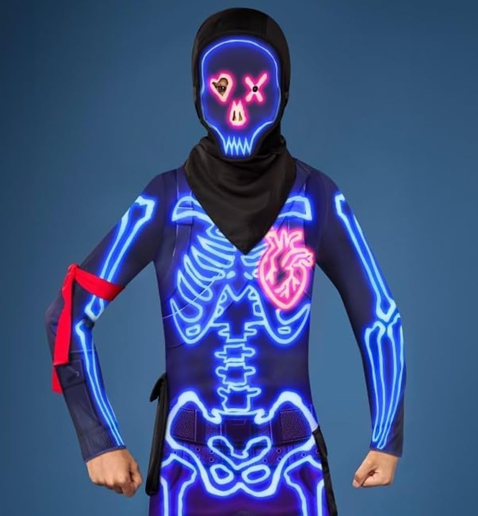 InSpirit Designs Fortnite Skull Party Trooper Costume | Officially Licensed | Halloween Outfit| Fortnite Gamer