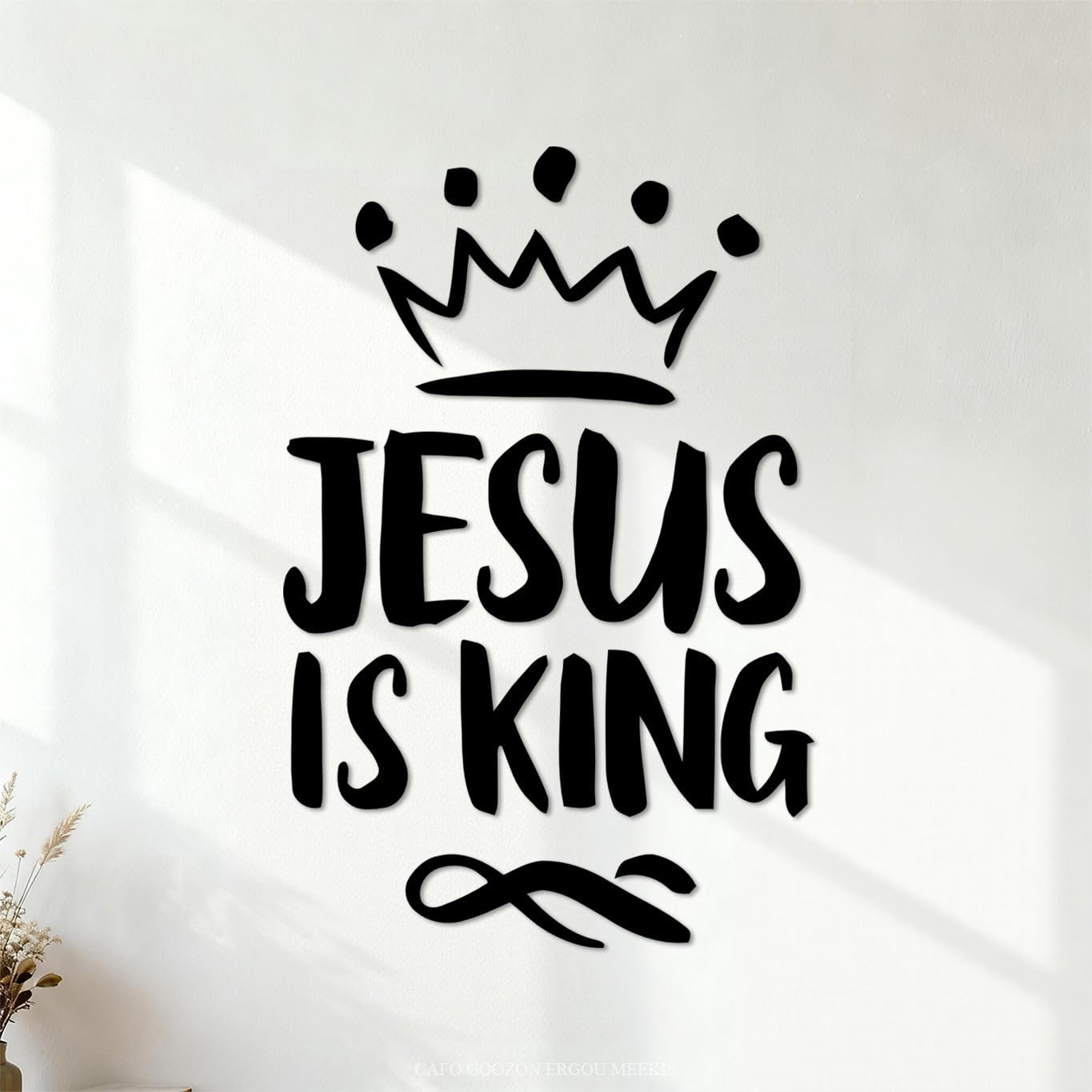 Engraving Decals Jesus is King 64x96.7cm Personalized Customization Black