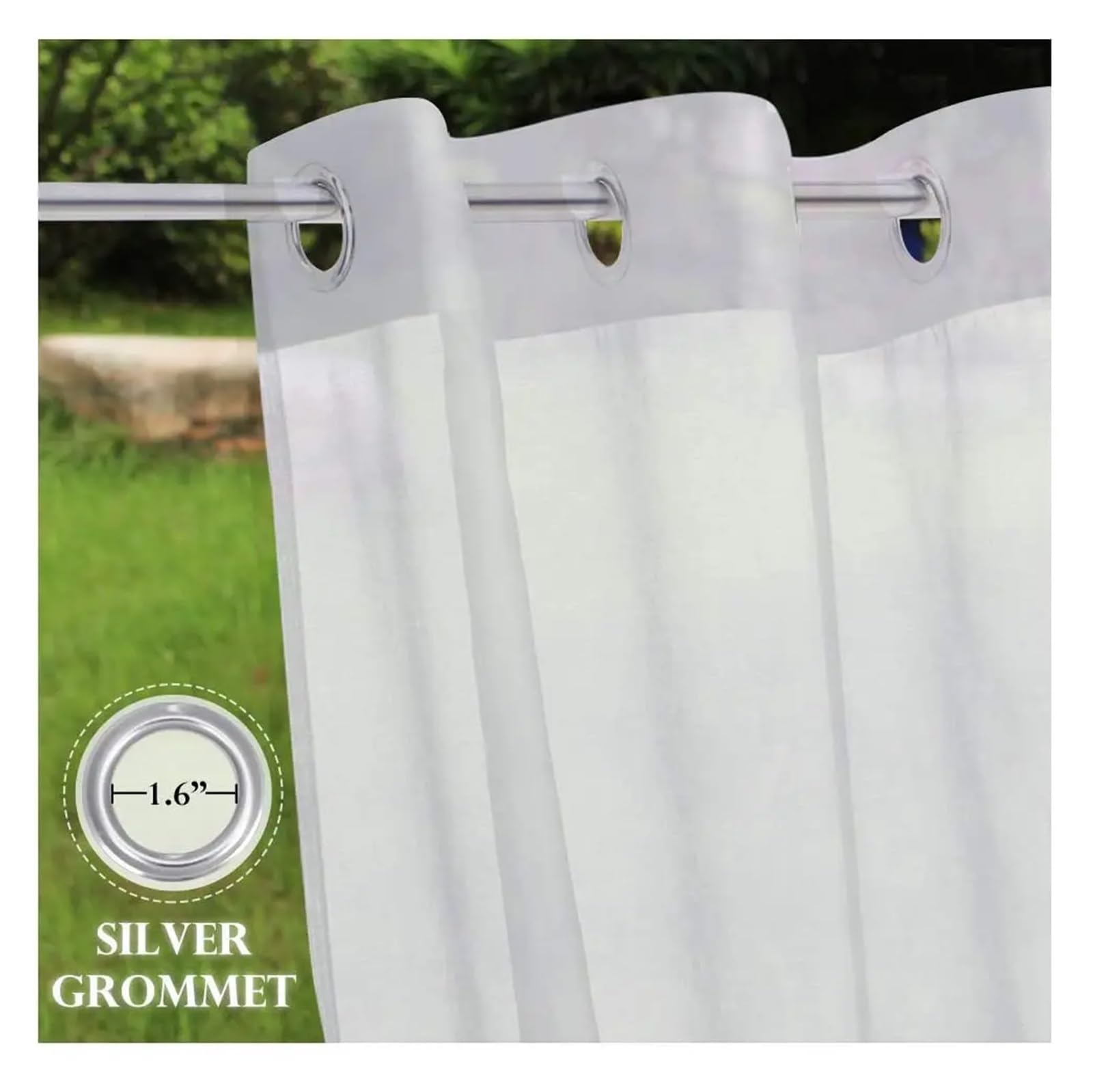 Tende impermeabili per esterni, velate e antivento, per la privacy, perfette per portico e gazebo, 134 x 215 cm (1 pezzo), per migliorare gli spazi esterni