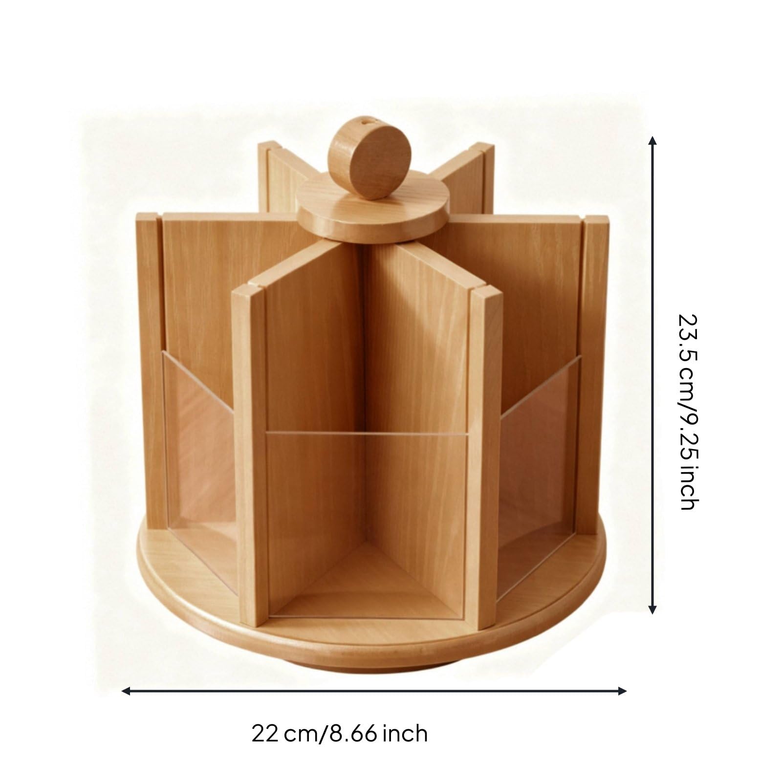 Rotierender Organizer Kosmetikhalter Zubehörorganizer Ablagekiste Bambusblock Acrylauflage für Schmuckaufbewahrung Büro Und Wohnbereich, Brown