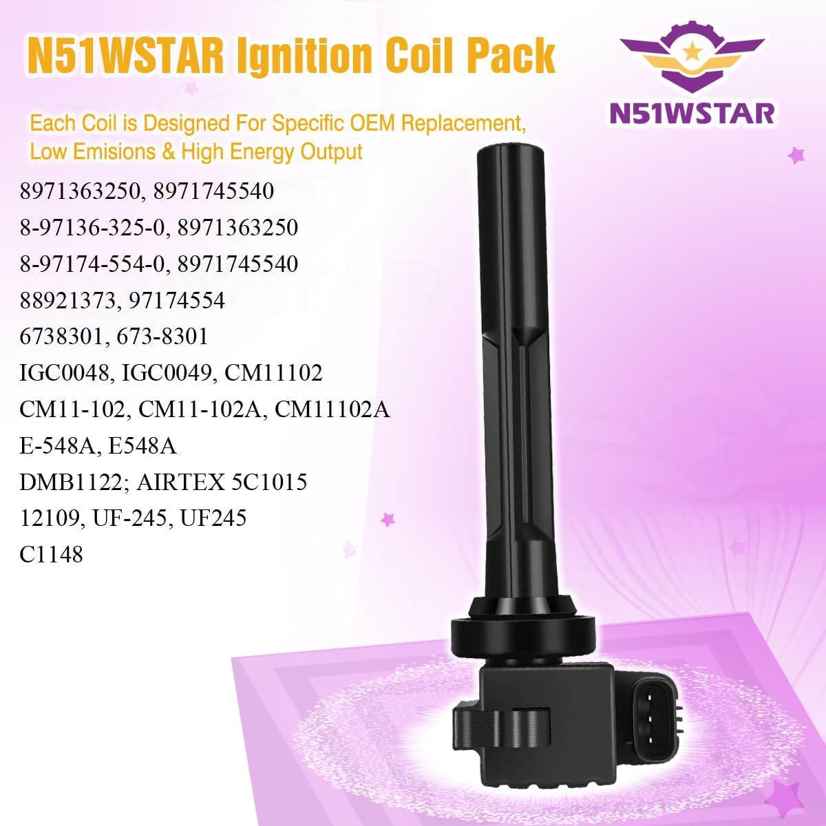 Ignition Coil Packs Set Of 6 Compatible With Acura SLX Honda Passport Isuzu Amigo Rodeo Trooper VehiCROSS 3.2 3.5 V6 Replacement For UF245 8971363250 8971745540