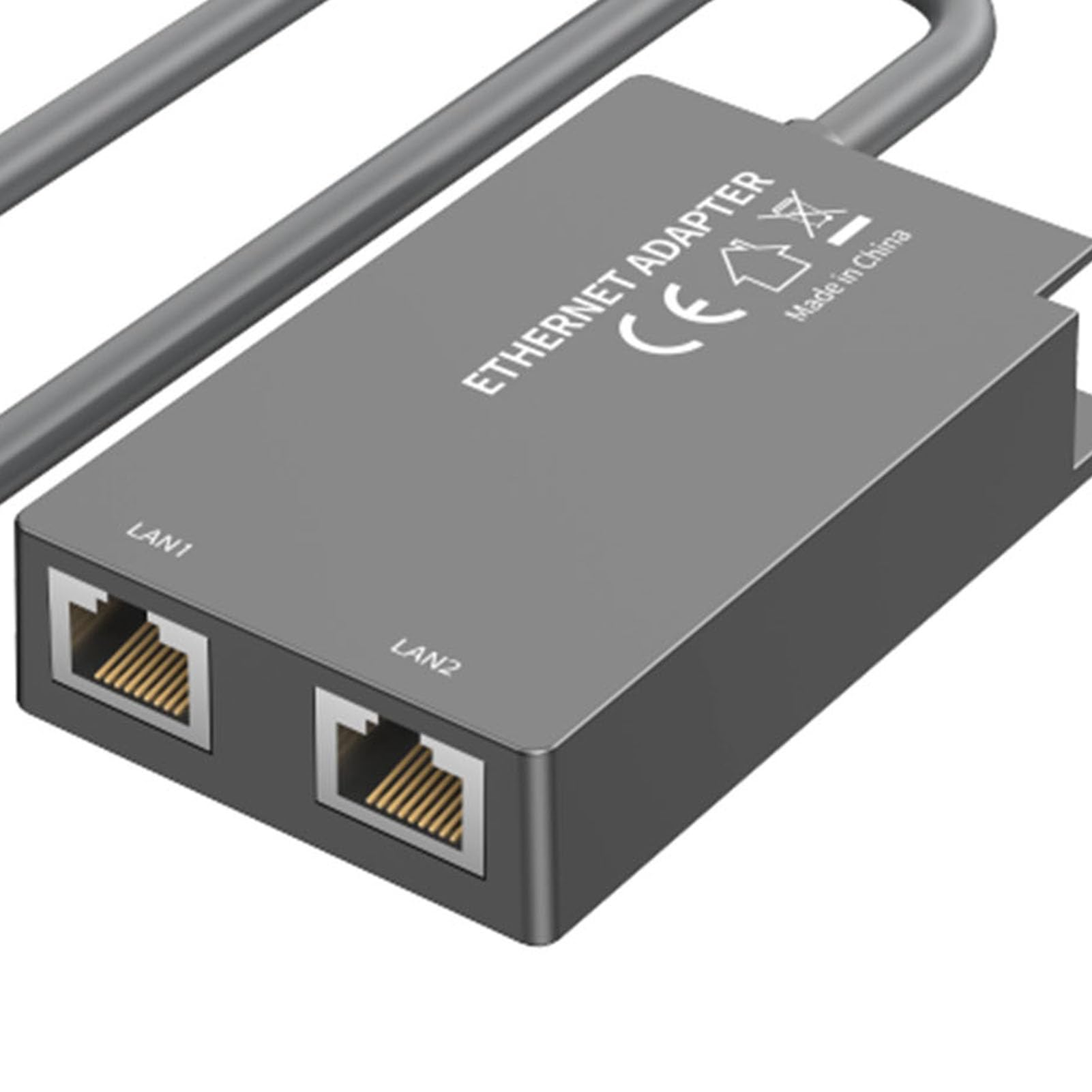 Generic Adattatore Ethernet Satellitare 2 Porte RJ45 Adattatore di Rete Cablata Ad Alta velocità per Dispositivi Compatibili di Seconda Generazione Attivati ​​Grigio