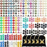 Yilloog 350 Pcs Compatible with DND Dice Sets Bulk Polyhedral Dice with Drawstring Bag Dice Multi Role Playing Table Game D4 D6 D8 D10 D% D12 D20 Compatible with Dungeons and Dragons (Classic Style)