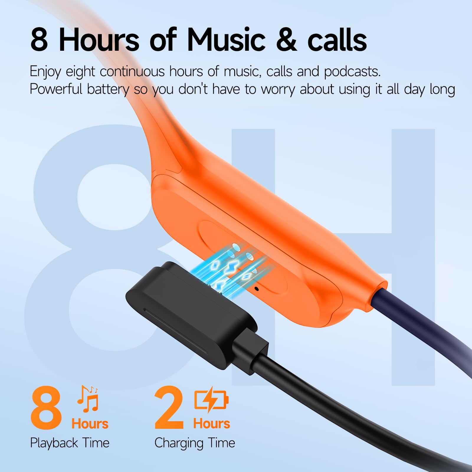 esonstyle Kopfhörer Schwimmen Bluetooth 6.2 - IP68 wasserdichte, Knochenschall Kopfhörer mit 8GB Speicher MP3-Player, Unterwasser Sport-Kopfhörer für Schwimmen, Laufen, Fahrrad, Orange
