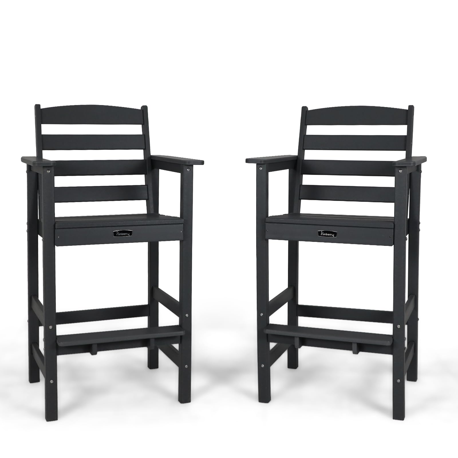 FUNBERRY Oversized Bar Height Outdoor Chair, Tall Adirondack Chair Set of 2