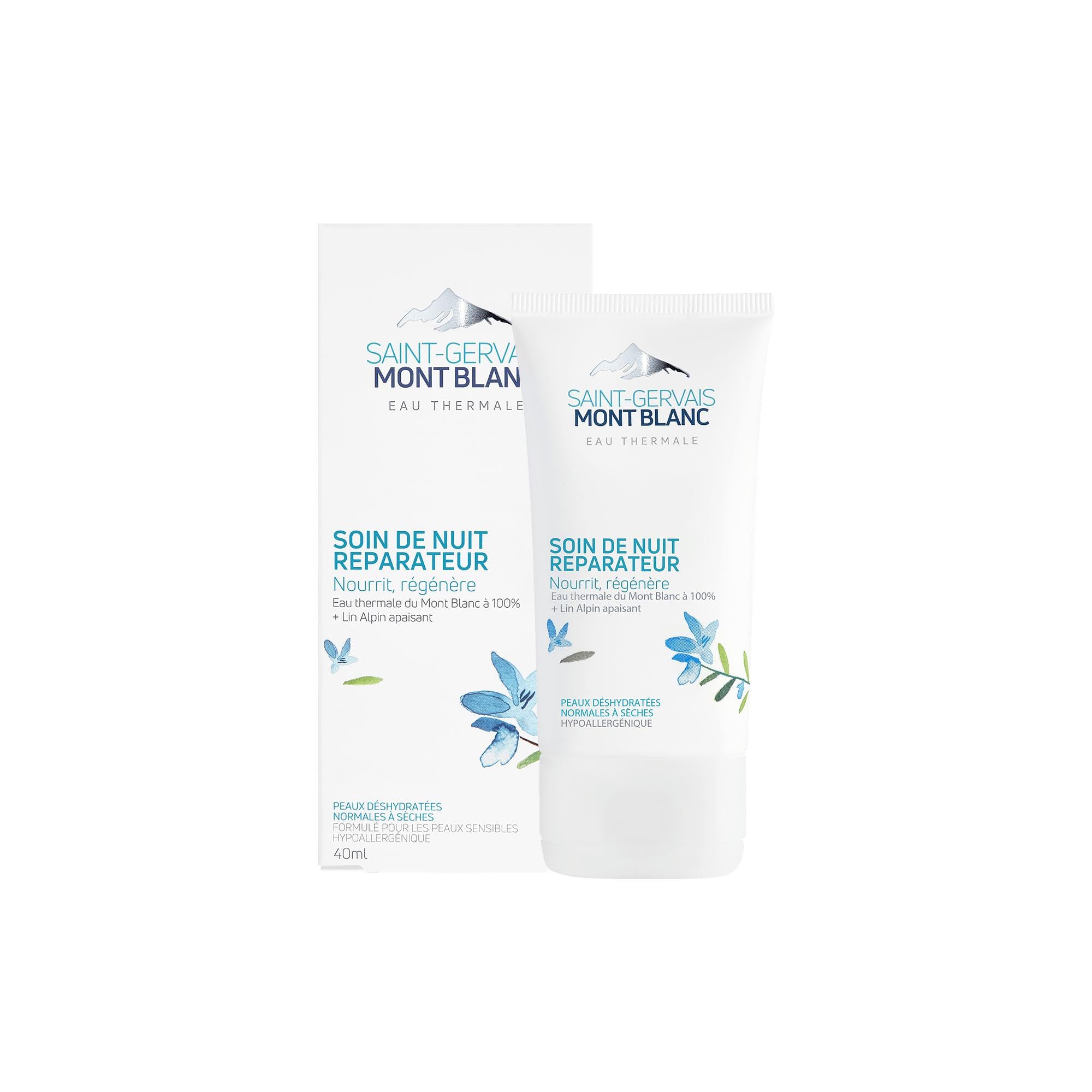 Saint-Gervais Mont Blanc - 24H Moisturising Face Care for Normal to Dry Skin - 40ml, White, 40 ml (Pack of 1)