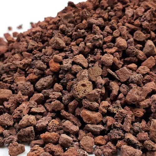 FANTIAN 2 lbs Red Lava Rocks for Plants,1/4 Inch Crush Volcanic Rock Gravel Potting Mix for...