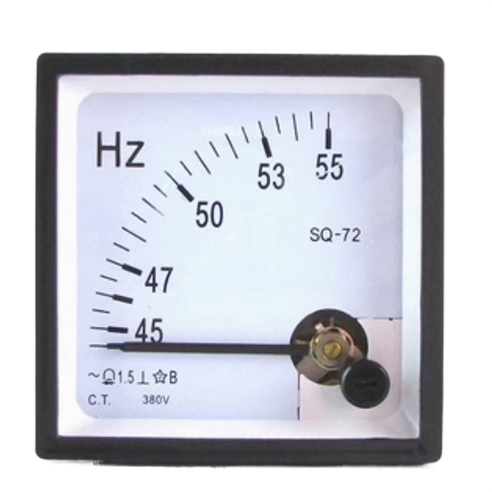 SQ-72 45-55Hz Frequenz-Panelmeter 1,5 Genauigkeitsklasse Zeigertyp Analoges Panelmeter AC 220V380V Frequenzmeter 1St(220V)