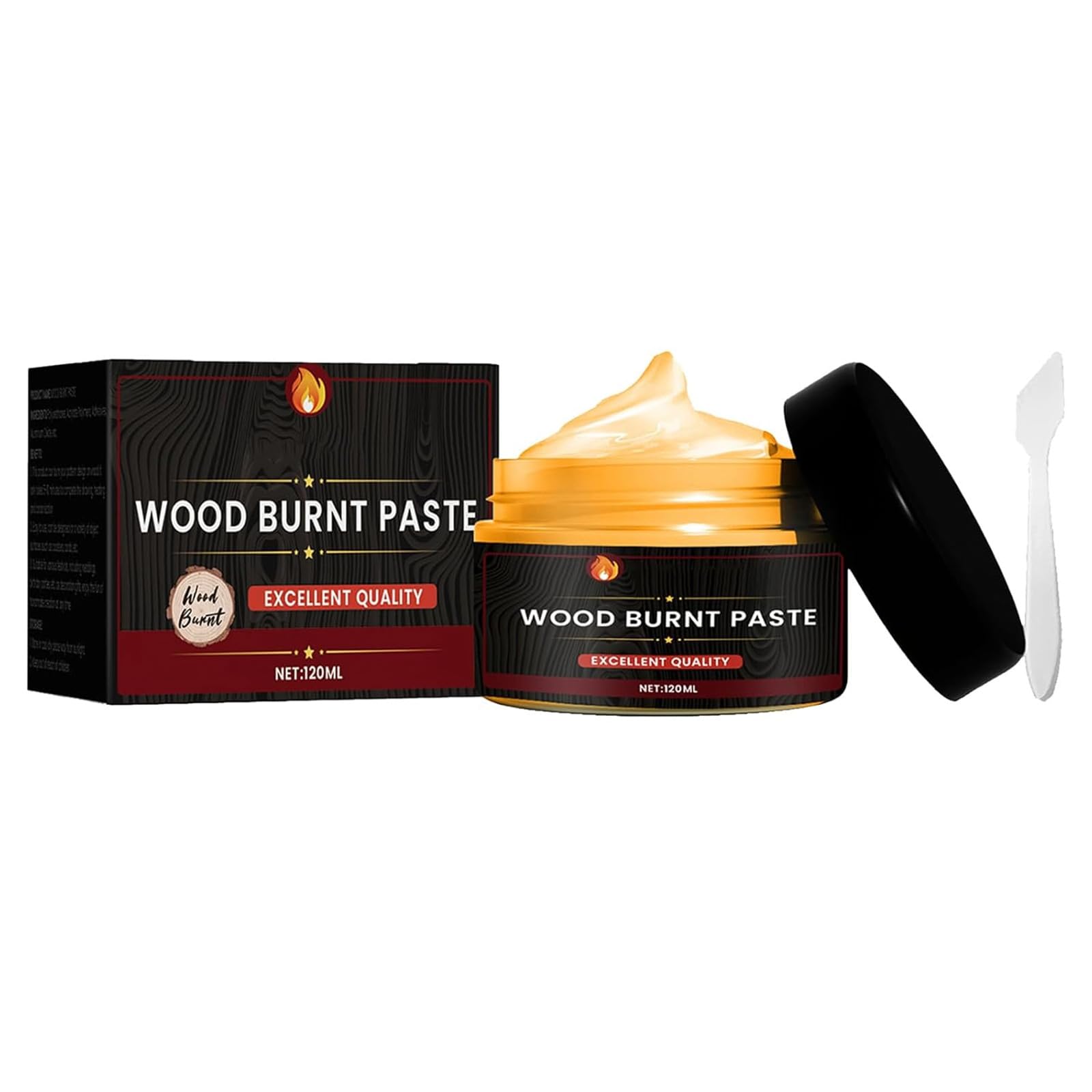 Pâte à Brûler le Bois,Pâte à Brûler pour l'artisanat du Bois,Pâte À Bois Brûlure D'artisanat En Bois,Gel à Brûler Bois,Accessoires de Pyrographie DIY pour la Peinture sur Bois,120ml