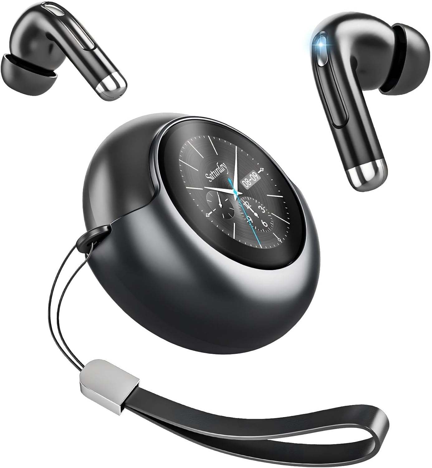 Wireless Earbuds with Smart Touch Screen & 180° Rotating Case – Bluetooth 5.4 Headphones, Noise Cancelling Ear Buds for Clear Calls, Stress Relief Design Earphones