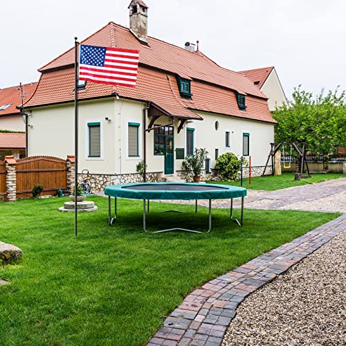 Aikupney 20Ft Sectional Aluminum Flag Pole - Heavy Duty Inground Flagpole For Outdoor With Black Ball And 3X5 American Flag Ideal For Yard Residential #TOP3